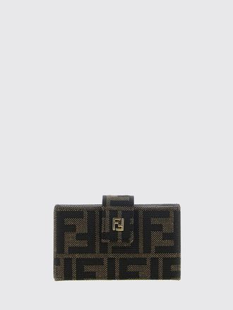 Fendi Portacarte in tessuto jacquard con monogram FF e chiusura a pressione