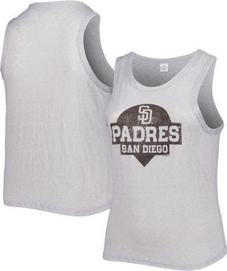 Soft As A Grape Womens Soft as a Grape Gray San Diego Padres Plus Size High Neck Tri-Blend Tank Top at Nordstrom, Size 2X