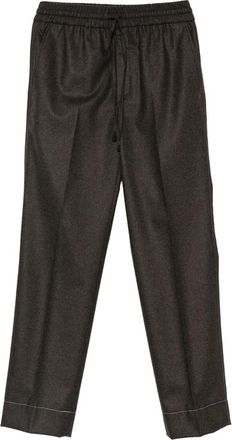 Brioni Drawstring-waist Pressed-crease Trousers