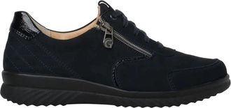 Ganter Blauwe Wijde Sneaker - Comfortabel Nubuck - Dames - Sneakers - Blauw - 37 1/2 EU - Schoenen