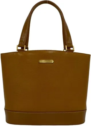 Burberry Brown Leather Handbag Tote Bag (Pre-Owned)