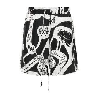 Rhude Casual Shorts, male, Black, M, Silk Strada Shorts