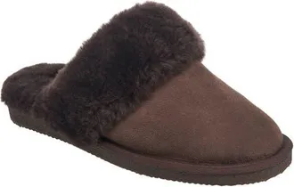 French Connection Gens Fur Band Open Slipper in Chocolate at Nordstrom, Size Medium