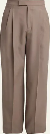 Valentino Garavani Mens Double-Pleated Wool Trousers