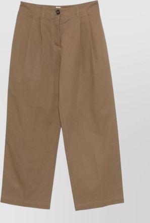 Toteme organic cotton trousers pleated front wide leg