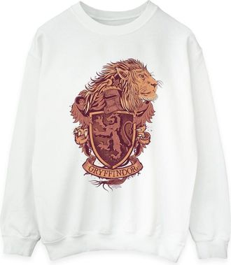 Harry Potter Dames/Dames Gryffindor Schets Crest Sweatshirt (Wit)