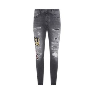 Amiri Vaqueros Ajustados Varsity Patch - Jeans - Hombre - Negro - W31