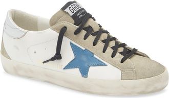 Golden Goose Super-Star Sneaker in White/gray/silver Blue at Nordstrom, Size 11Us