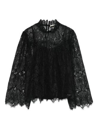 Suncoo Blusa Lucia con collo rialzato - Nero
