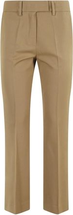 Federica Tosi Khaki Flare Broek Wolmix - Dames - Slim Fit Broeken - Groen - L - Wol - Broeken