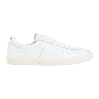 Celine Celine - Lage vetersneakers met Triomphe - Dames - Schoenen - Wit - Maat: 44 EU Zijde