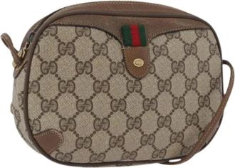 Gucci Pre-owned Cross Body Bags, female, Beige, Size: ONE SIZE Pre-owned Vintage GG Canvas Shoulder Bag