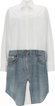 Moschino Kleedjes White - Dames - Korte kleedjes - Veelkleurig - M - Denim - Kleedjes