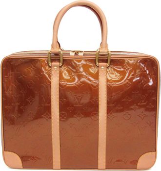 Louis Vuitton Vandam Monogram Vernis Brown Patent_Leather Handbag (Pre-Owned)
