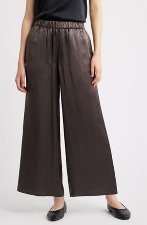 Eileen Fisher Crinkle Satin Wide Leg Ankle Pants in Rye at Nordstrom Rack, Size X-Large