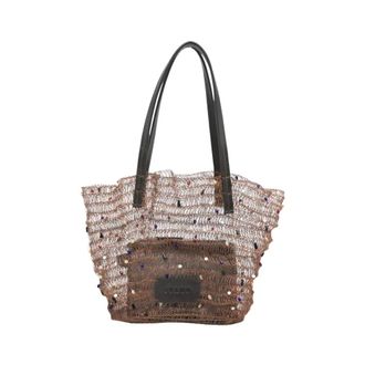 Staud Shoulder Bags, female, Brown, Size: ONE SIZE Bead-Embellished Top Handle Bag