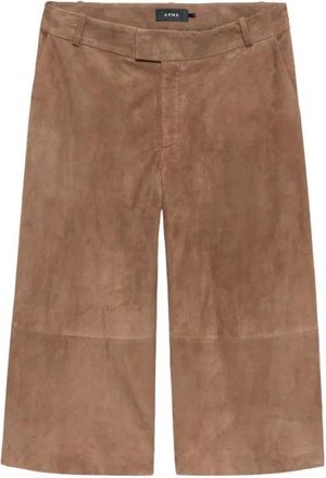 Arma Jina Lamb Suede Cropped Broek - Dames - Vrijetijds broeken - Bruin - XS - Leer - Broeken