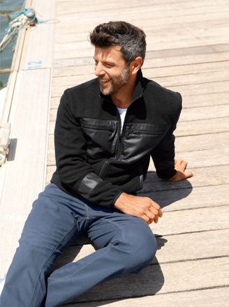 Marco Donati Fleecejacke MARCO DONATI, Herren, Gr. 44/46, schwarz, 100% Polyester, Webware:100% Polyester, unifarben, Jacken Fleecejacke