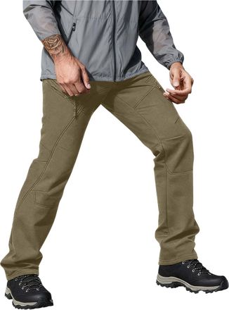 Generic Mens Waterproof Trousers Outdoor Climbing Walking Pants Thermal Warm Fleece Lined Insulated Soft Shell Winter Pants Thicken Padded Hiking Ski Cargo Tr