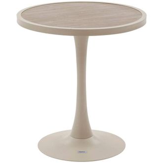Hesperide Hesperide - Tavolo da giardino bistrot ovialon con effetto legno di argilla e lino in alluminio - Hesp&eacute;ride