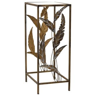 Wanderlust Deco Wanderlust Deco - Mesa Esquinera De Metal Dorada 28x28x69