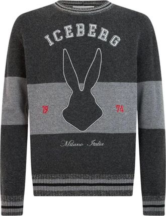 Iceberg Maglione Girocollo - - Knitwear - Uomo - Grigio - L