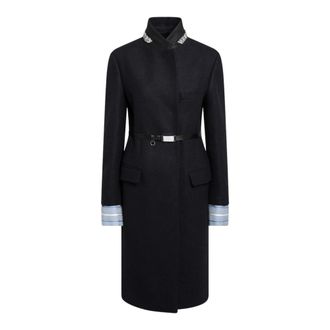 Prada Dubbel Woljas - Dames - Mantels - Blauw - Maat: XS Wol