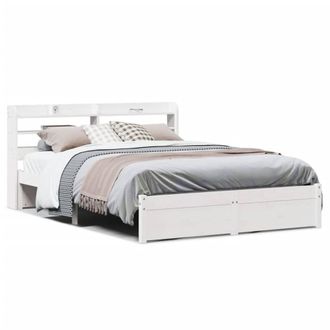 Berkfield Home Bed Frame with Headboard without Mattress White 150x200 cm King Size