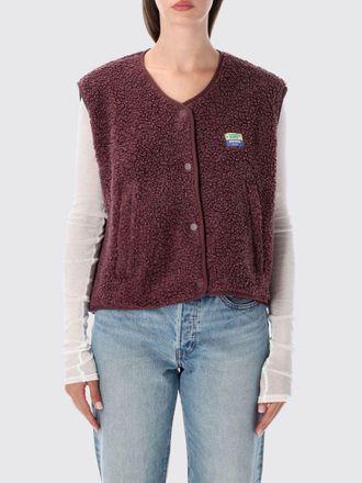 American Vintage Crewneck Padded Fleece Vest with Button Closure and Pockets