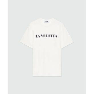 Msgm White Cotton Mens T-Shirt