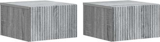 vidaXL Mesita De Noche De Pared 2 Uds. Gris Sonoma 33 X 34,5 X 20 Cm Vidaxl