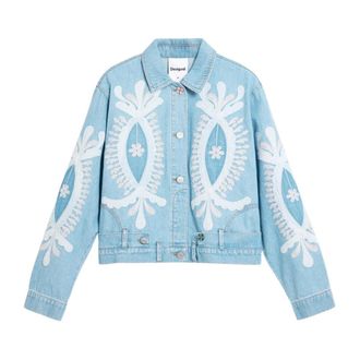 Desigual Denim Jackets, female, Multicolor, Size: XS Chaq_Border Jacket