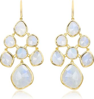 Monica Vinader Gold Siren Chandelier Earrings Moonstone