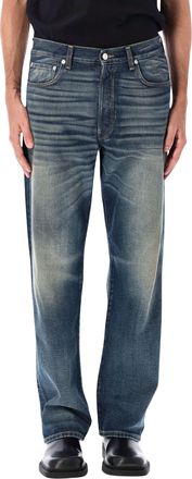Haikure Faded Blue Five-Pocket Denim Jeans