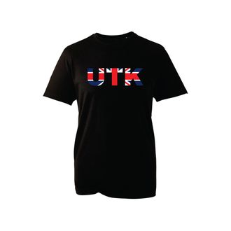 Generic UTK UK Flag T-Shirt - Union Jack British Pride Tee United Kingdom Patriotic Graphic Shirt for Men and Women (Black, 2XL)