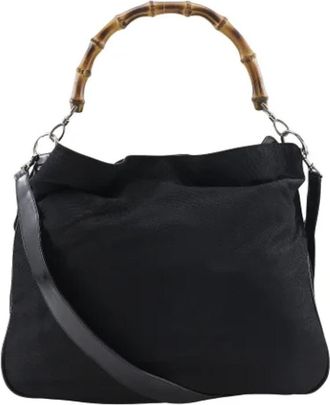 Gucci Tweedehands Canvas handtassen - Dames - Vintage Handtas - Zwart - ONE Size - Nylon - Vintage