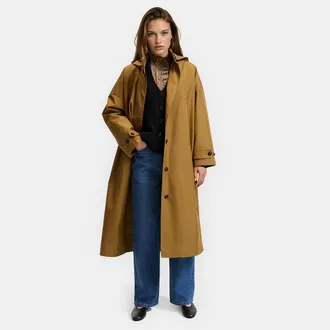 La Redoute Collections Lange, wijde trenchcoat met afneembare kap