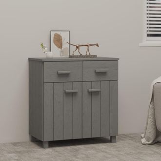 vidaXL Aparador Hamar Madera Maciza De Pino Gris Claro 79x40x80 Cm Vidaxl