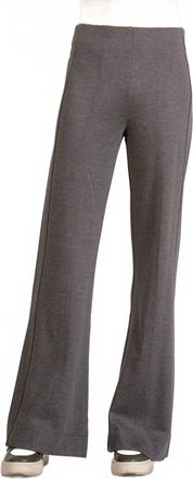 Elan Modern Straight Leg Flair Pants In Heather Grey