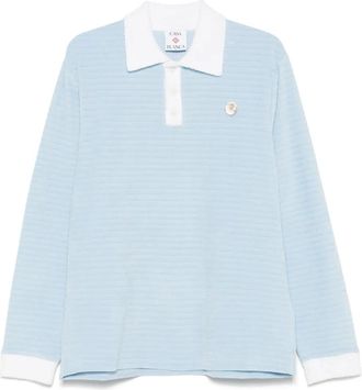 Casablanca Fluwelen gestreept poloshirt - Blauw