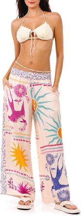 Agua Bendita Janis Alina Wide Leg Cover-Up Pants in Multicolor at Nordstrom, Size Medium