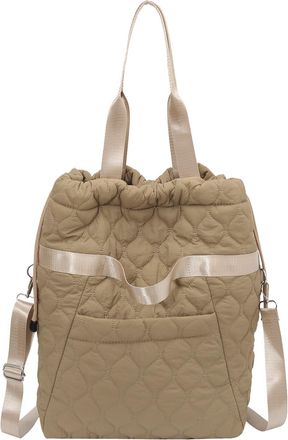 Generic Cymwer Women Nylon Quilted Crossbody Bag Adjustable Strap for Outings Commuting(Coffee) (Coffee)