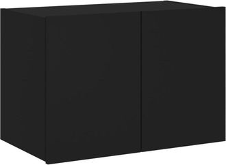 vidaXL Vidaxl - Mueble de tv de pared con luces led negro 60x35x41 cm