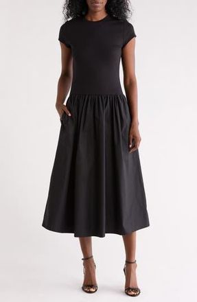 Nordstrom Rack Mixed Media Dress in Black at Nordstrom Rack, Size Xx-Small