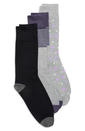 Ted Baker Assorted 3-Pack Crew Socks in Black at Nordstrom Rack