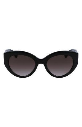 Longchamp Roseau 54mm Gradient Cat Eye Sunglasses in Black at Nordstrom Rack