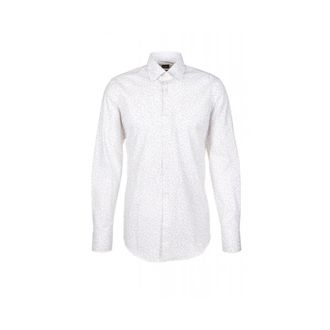 HUGO BOSS Slim-fit overhemd van dotted stretchkatoen - Heren - Zakelijke Overhemden - Wit - L - Katoen - Overhemden