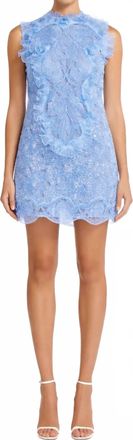 Costarellos Siora Organza Shift Dress In Blue