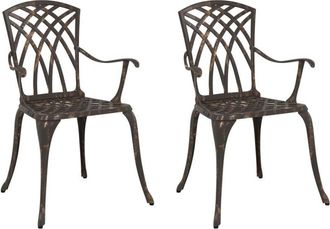 vidaXL Garden Chair 2 pcs Bronze 55 x 56.5 x 91cm Aluminium Vidaxl