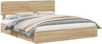 vidaXL Cama Con Almacenamiento Con Cabecera Roble Sonoma 180 X 200 Cm Vidaxl